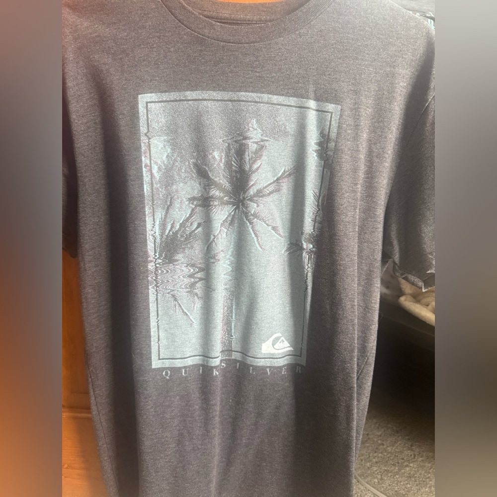 Quiksilver Men's Charcoal Palm Graphic Tee